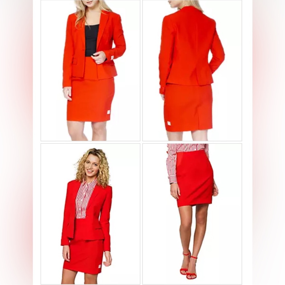 Opposuits Ruby Red 2 Piece Suit Set NWT